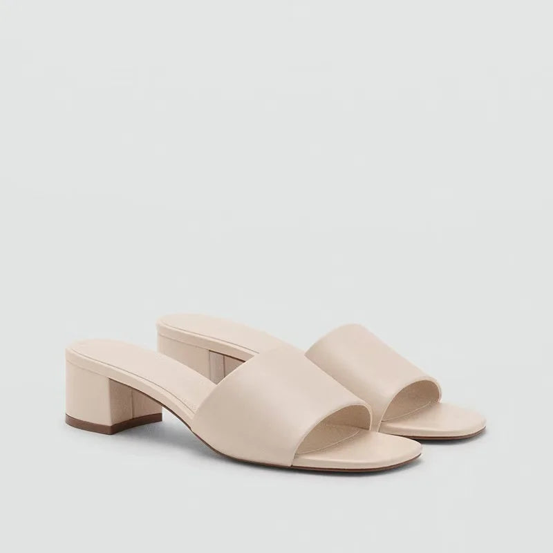 Premium Soft Leather Comfort Flat Slides for Women