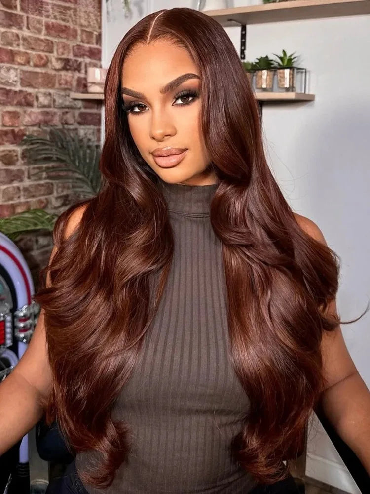 Body Wave Chocolate Brown Lace Front Wig for Women