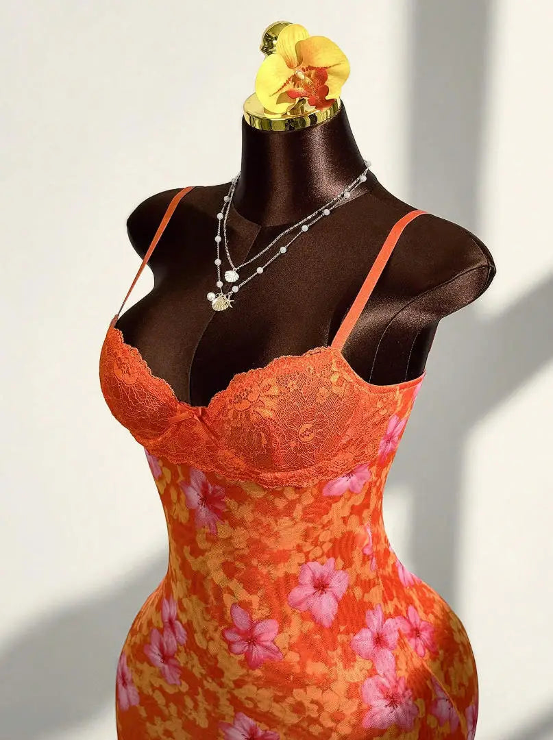 Leopard Print Lace Spaghetti Strap Bodycon Dress for Women