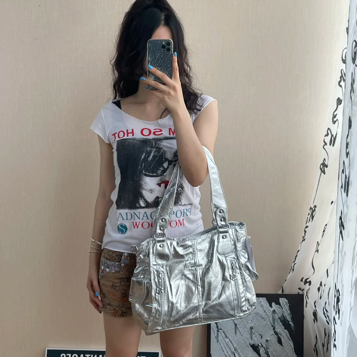 Original Designer Brand Retro Spice Special Metal Large Capacity Shoulder Handbag Crossbody Motorcycle Tote Bags for Women