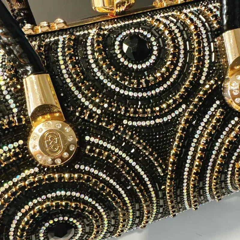 New Dinner Handbag Luxury Brand Diamond-encrusted Sparkling Dinner Party Handbag Fashion Trend Women's Shoulder Crossbody Bag