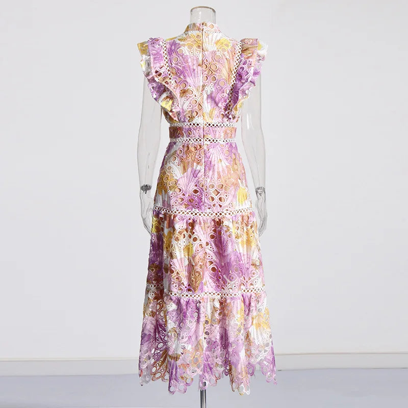 Embroidered Knee Length Dress