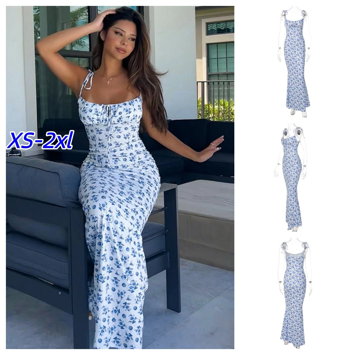 Floral Knit Slip Maxi Dress