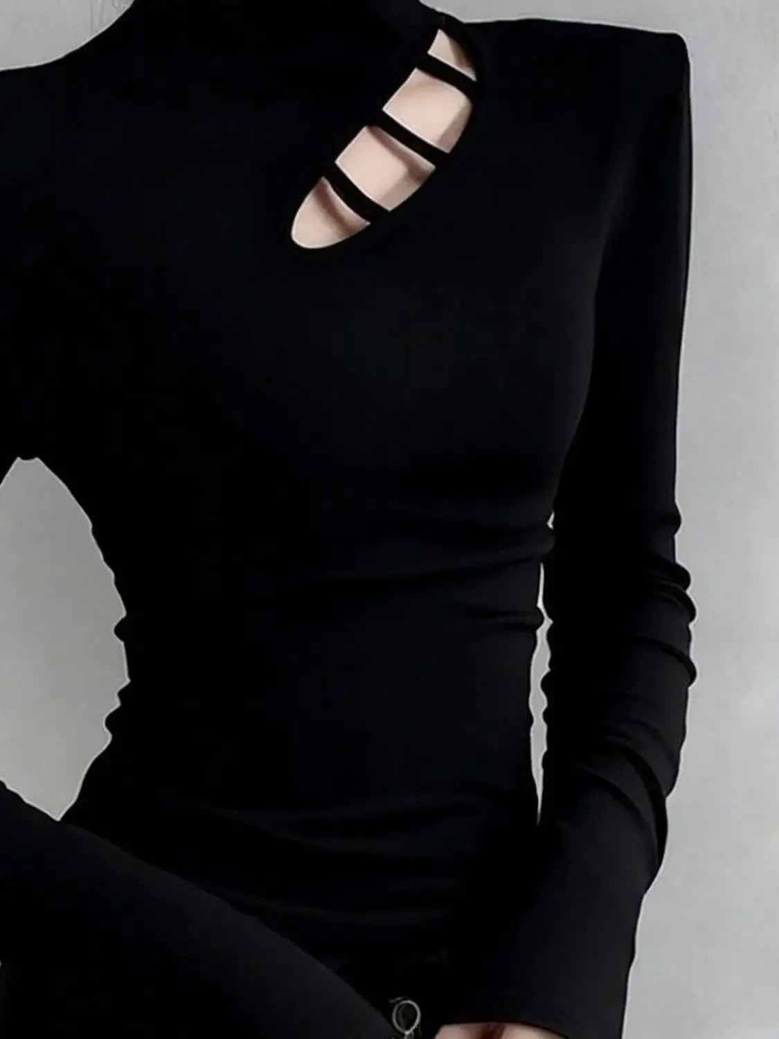 Long Sleeve Turtleneck Hollow Out Pullover For Women