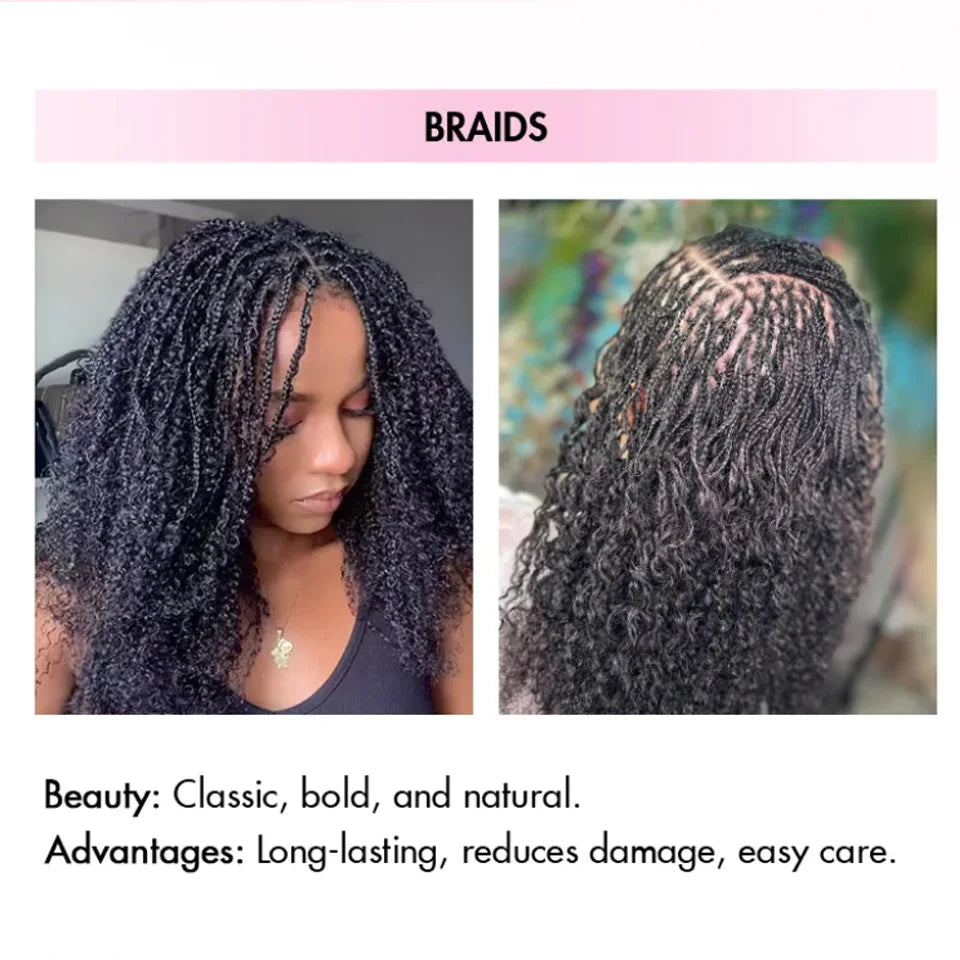 Natural Afro Kinky Bulk Braiding Hair Extensions for Women