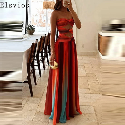One Shoulder Gradient Evening Dress