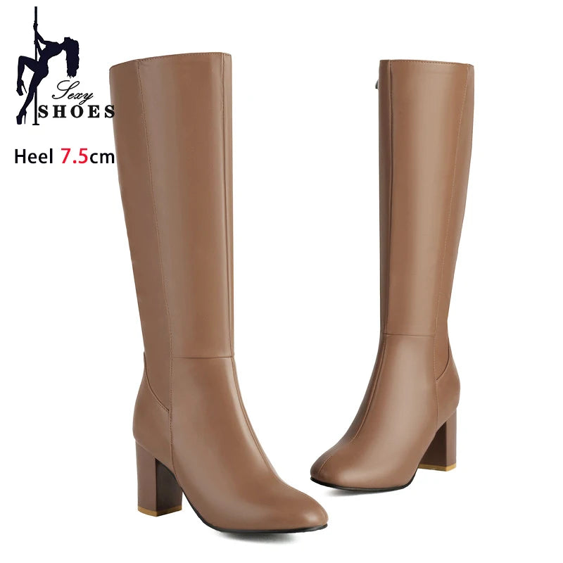 Knee High Platform Boots With Thick Heels for Women