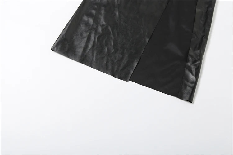 Backless PU Strap Dress