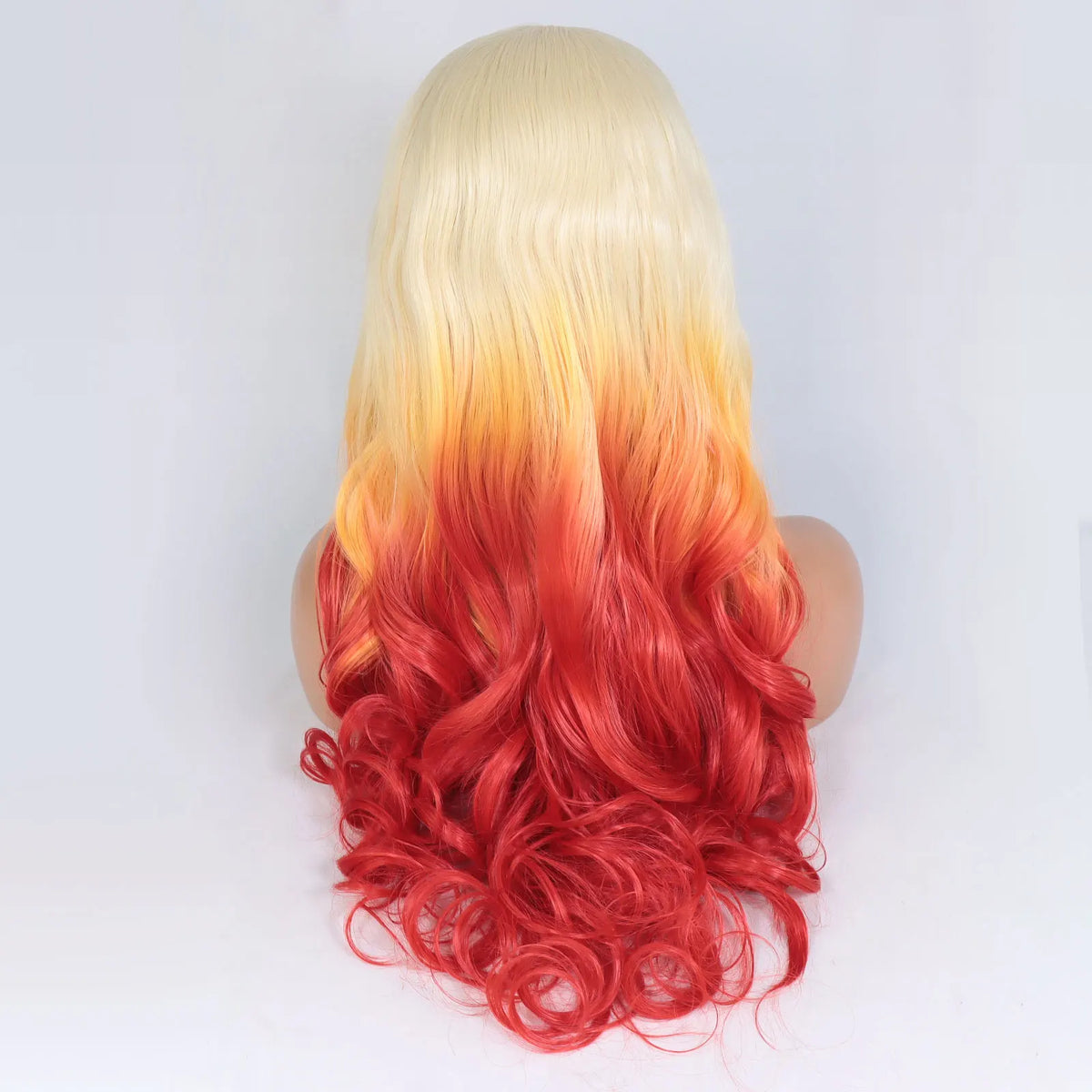 613 Blonde Ombre Orange Red Synthetic Lace Front Wigs For Women Cosplay Long Curly Heat Resistant Hair Wig Glueless Frontal Wigs
