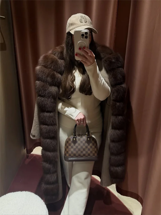 Vintage Women's Fur Coat Elegant Open Collar Thicken Full Sleeve Jacket With Furs Female 2025 New Autumn Winter Woman Clothes