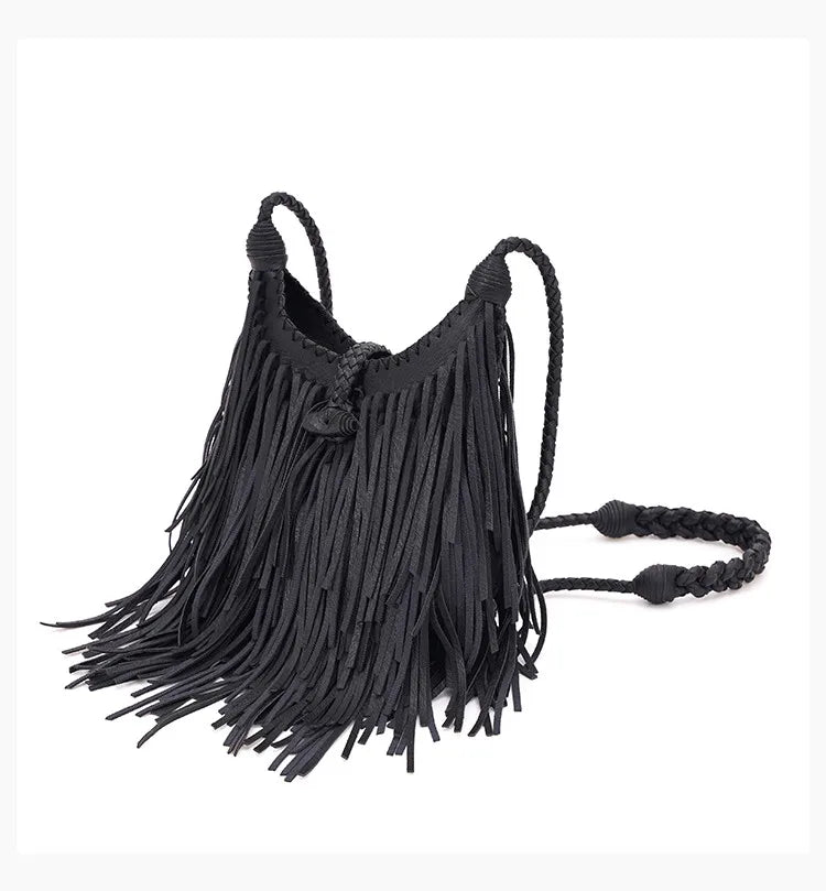 Double-Sided Tassel Design Crossbody Bag for Women