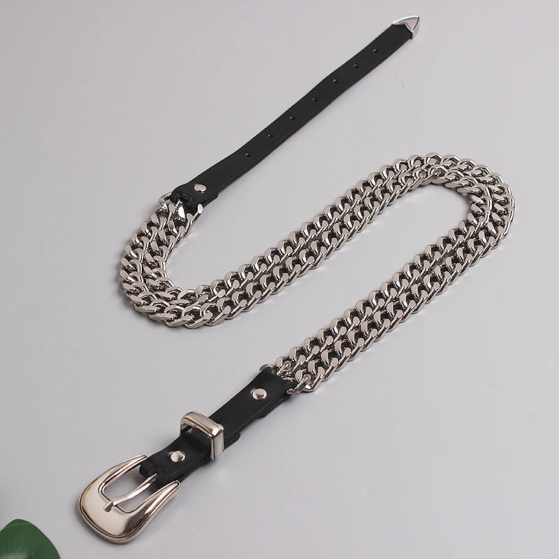 Trendy Gold Metal Decorative Waist Chain Belt for Women
