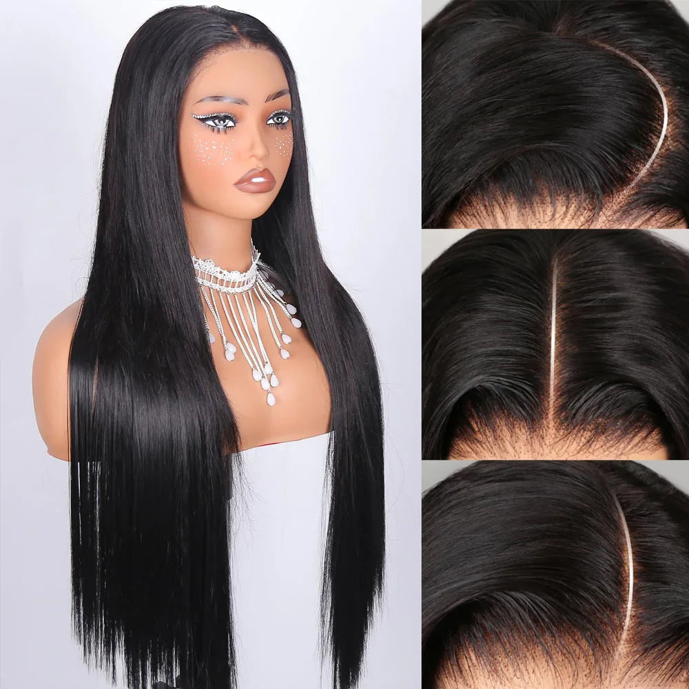Glueless Straight Human Hair Lace Front Wig for Women