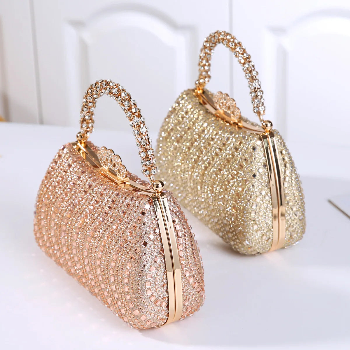 2025 Luxury Fashion Sequined Glitter Clutch Bag Full Rhinestone Design Party Women Handbags Portable Tote Shoulder Messenger Bag