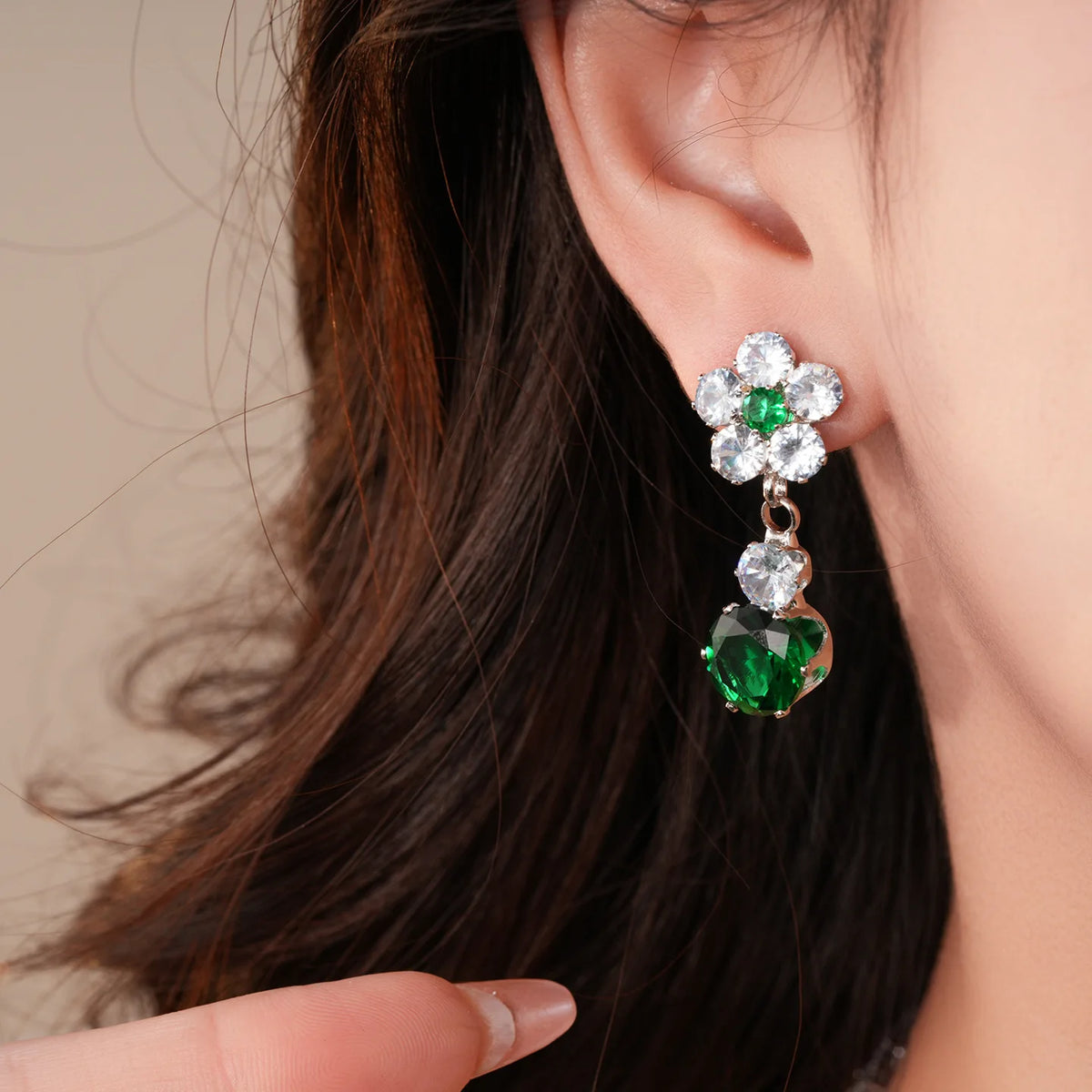 Floral Cubic Zirconia Necklace Set