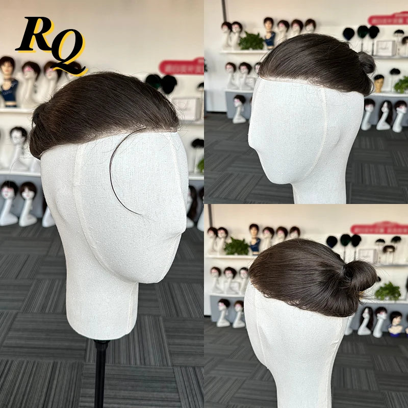 Pre Styled Human Hair Toupee For Men With Thin Skin Base
