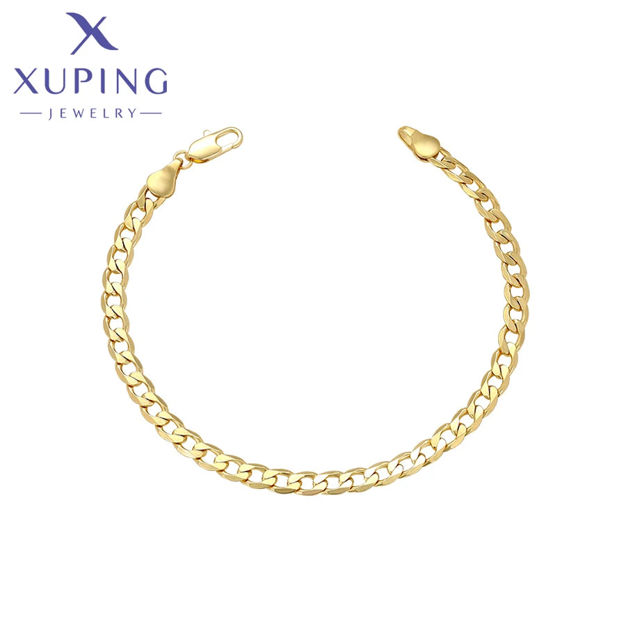 Gold Tone Ethnic Link Chain Bracelet