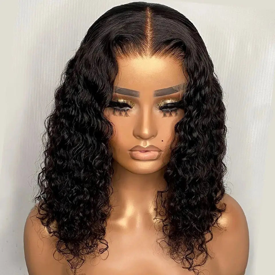 Deep Wave Bob Human Hair Lace Front Wig