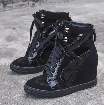 Cross Tied Buckle Strap Platform Flat Shoes With Chain for Women