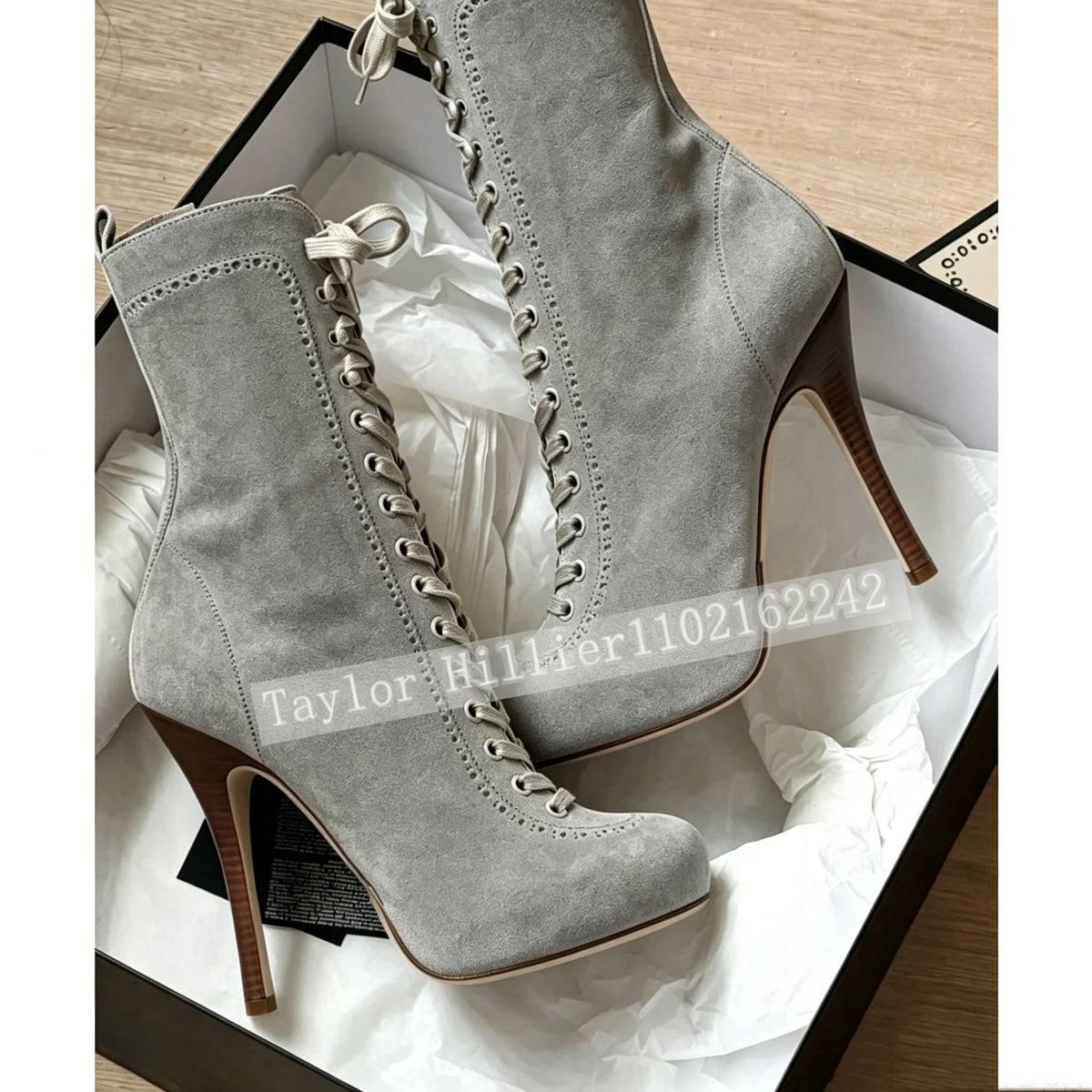 Retro Lace Up Platform Stiletto Ankle Boots for Women