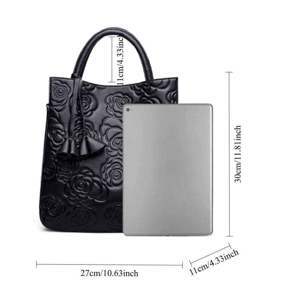 Elegant Camellia Tote Bag With Large Capacity for Women