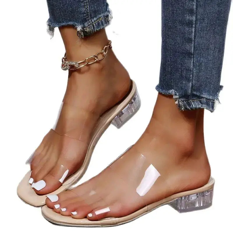 Comfortable Clear Flat Sandals for Casual Summer Beach Outings for Women