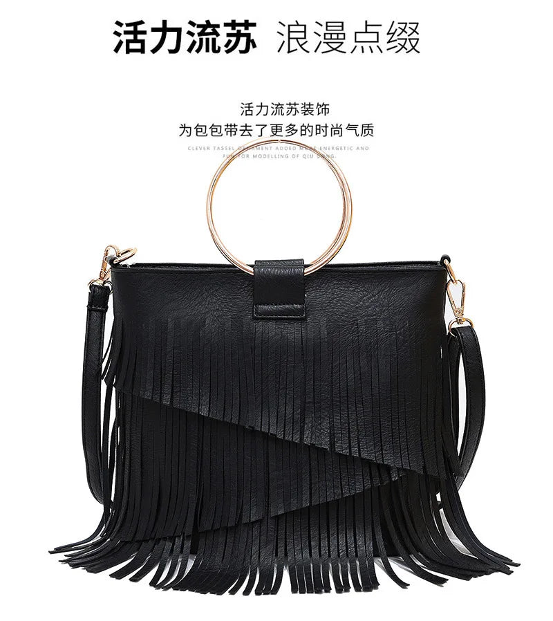 Trendy Tassel Sequin Crossbody Shoulder Handbag for Women