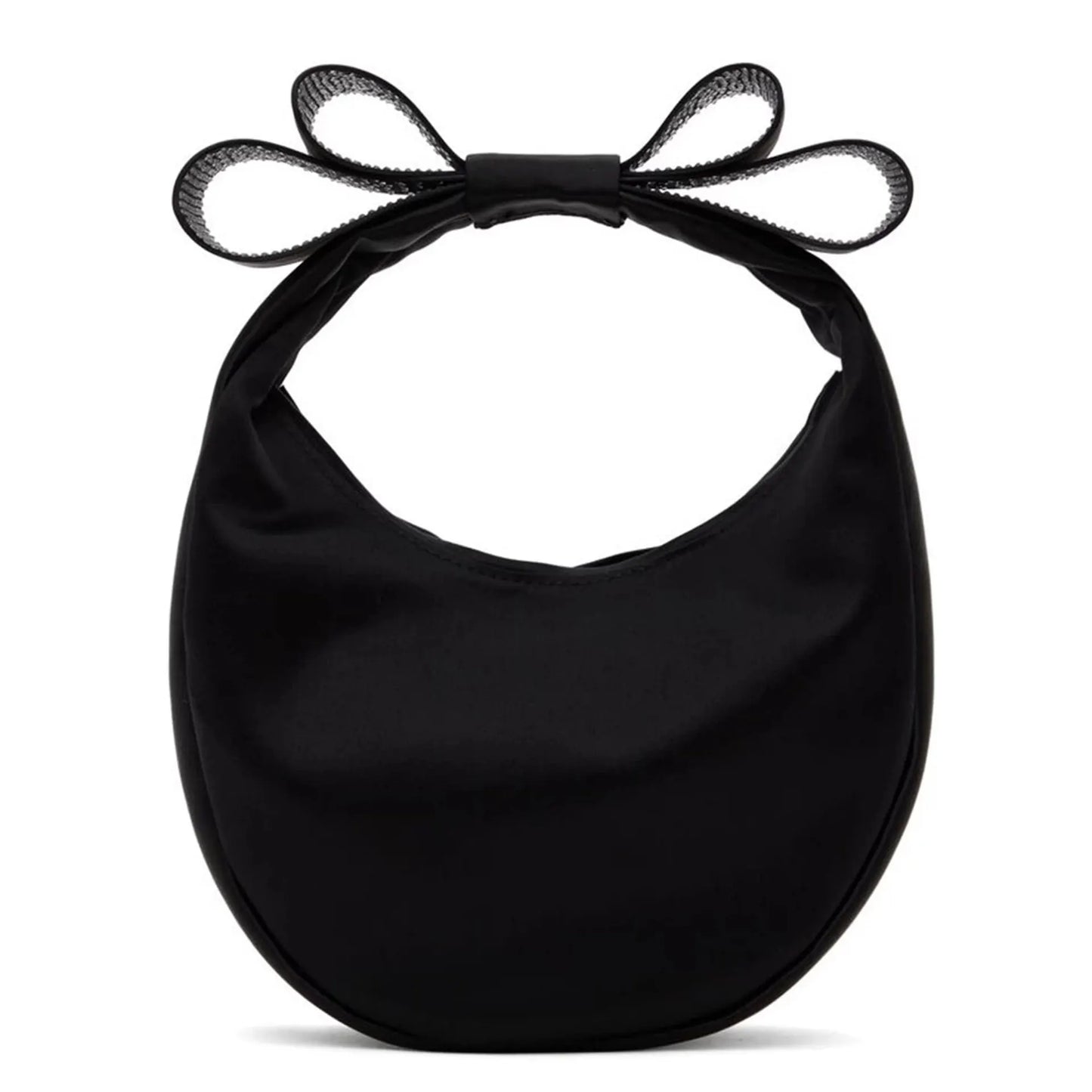 Crescent Bow Satin Handbag