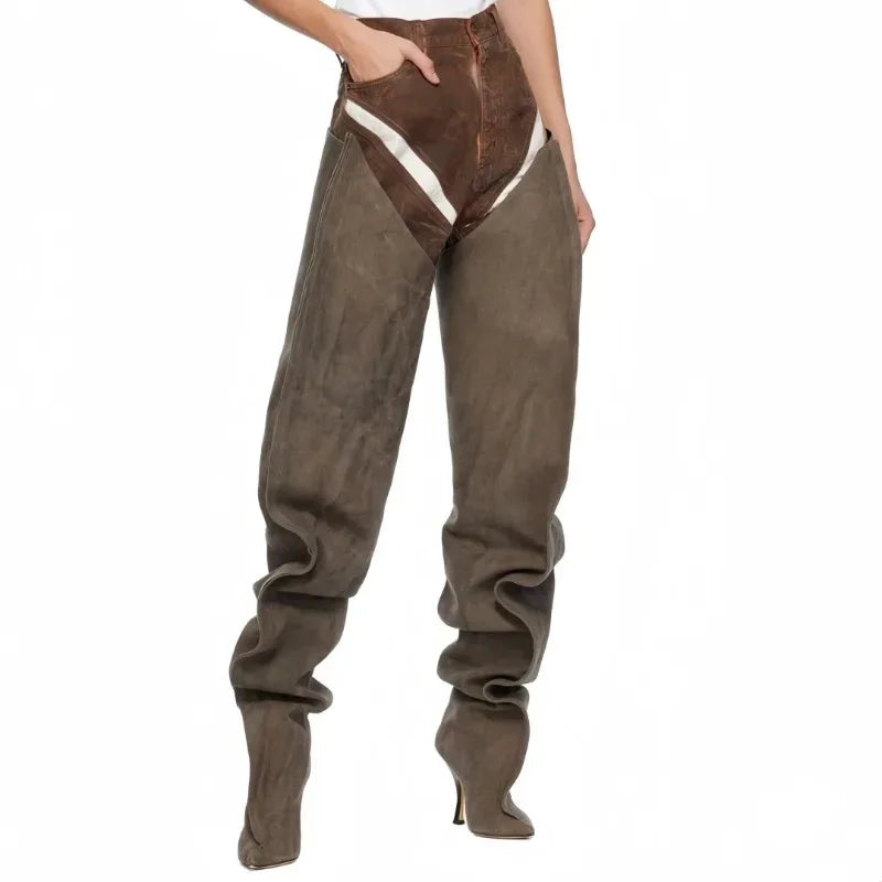 Pointed Over-the-Knee Boots With Thin Heels for Women