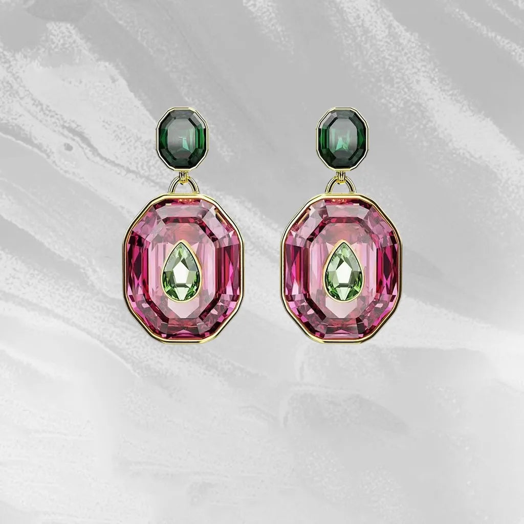 Elegant Mixed-Cut Crystal Necklace Set with Earrings for Women