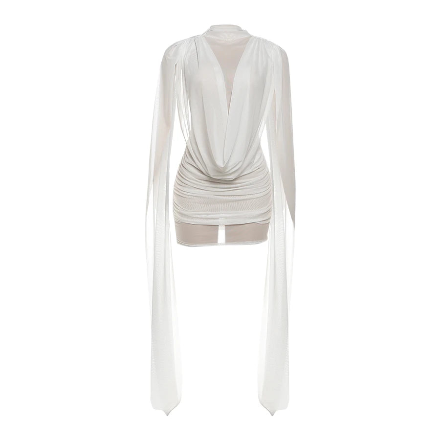 Sleeveless Sheer Patchwork Bodycon Mini Dress for Women