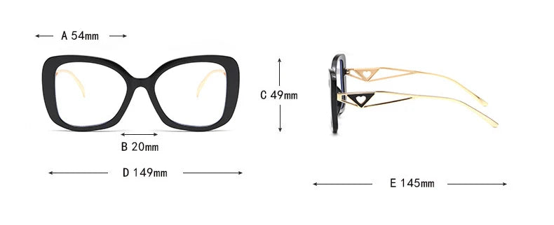 Oversized Square Blue Light Blocking Reading Glasses for Women