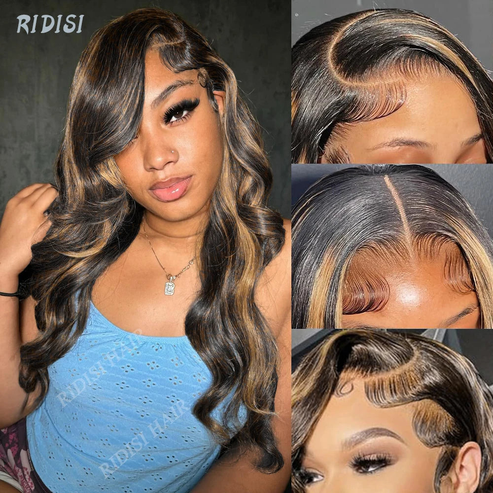 Ombre Body Wave Lace Front Human Hair Wig for Women