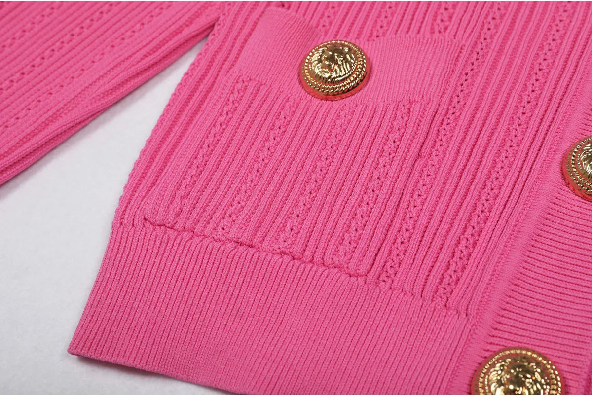 O Neck Knit Sweater Coat