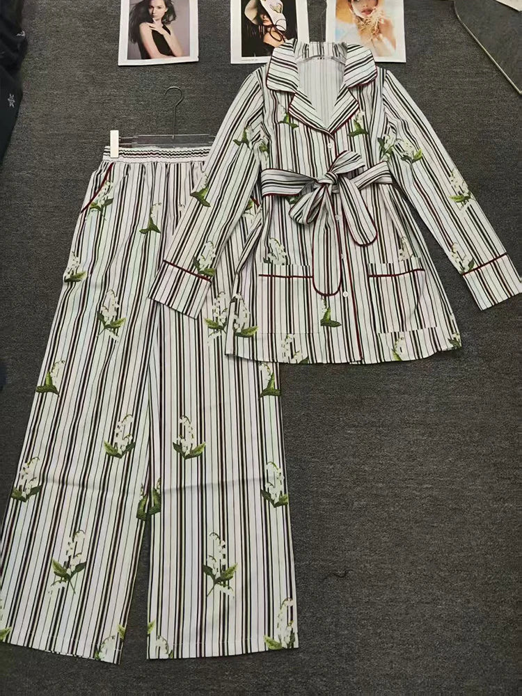 Striped Shirt And Trousers Set
