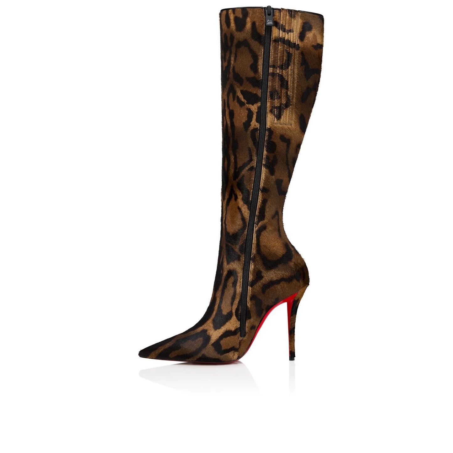 Leopard Print Knee High Boots With Zipper for Women