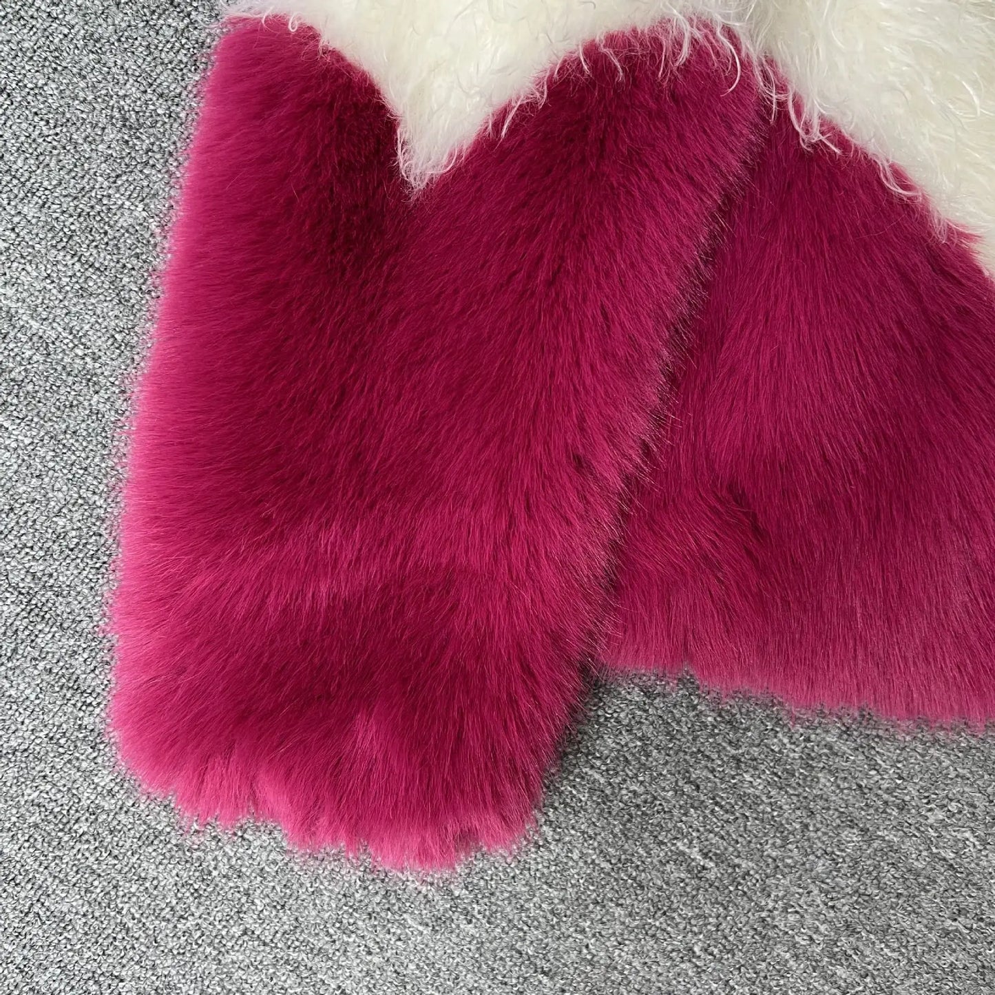 Spliced Fashion Color-Block Faux Fur Coat Thickened Warm Fur Women Winter Clothes Women 2025 Fashion Coats Short Jacket