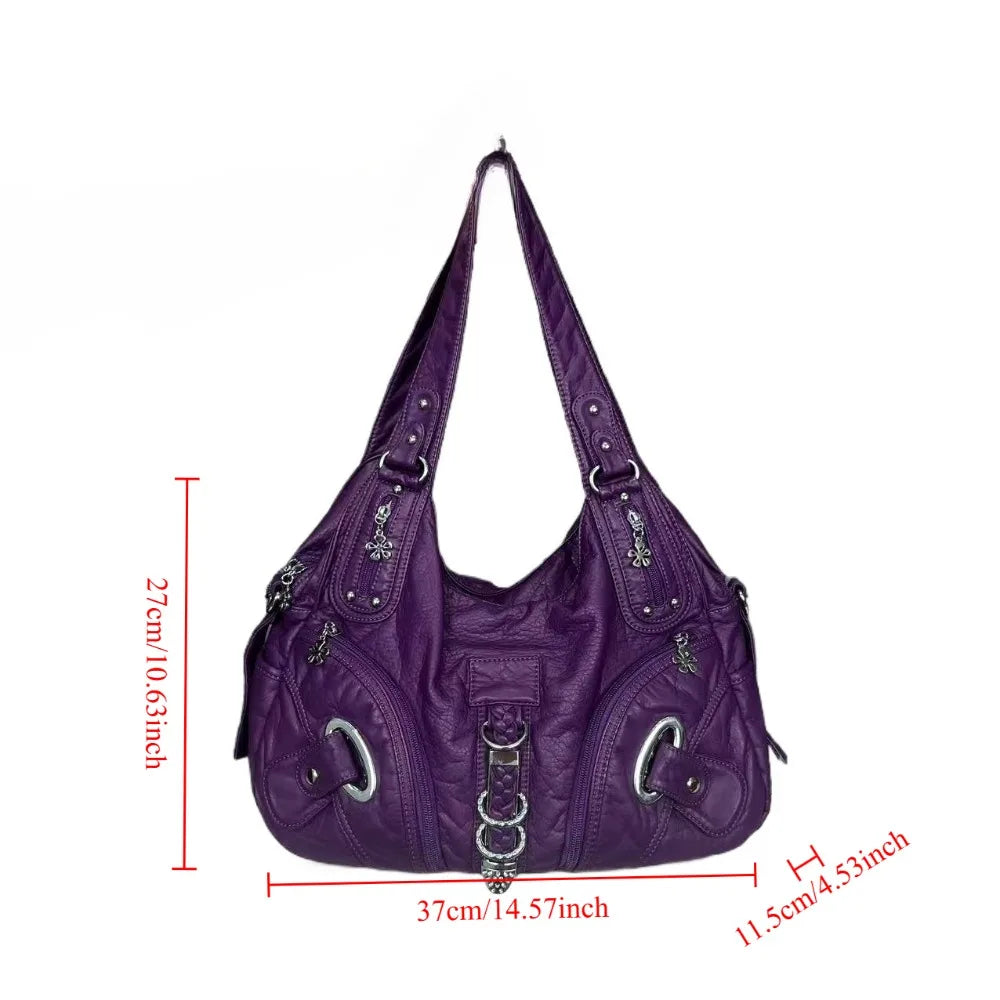 Roomy Retro Punk Crossbody Handbag