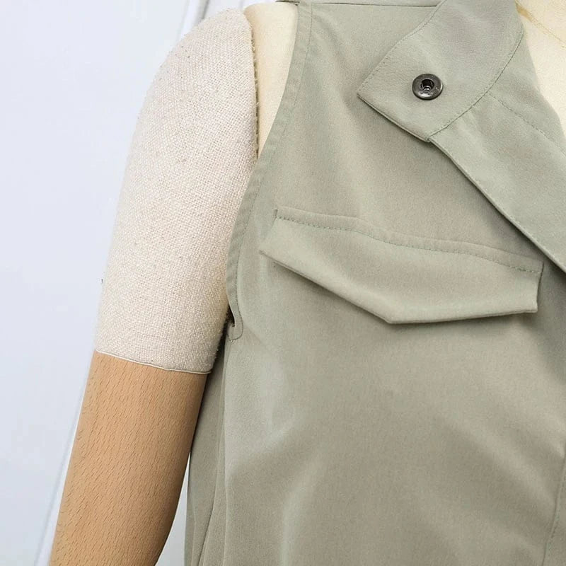 ZANZEA Women Sleeveless Waistcoat Korean Fashion Stand Collar Vest Casual Pockets Solid Tank Outwear 2024 Summer Waist Overalls