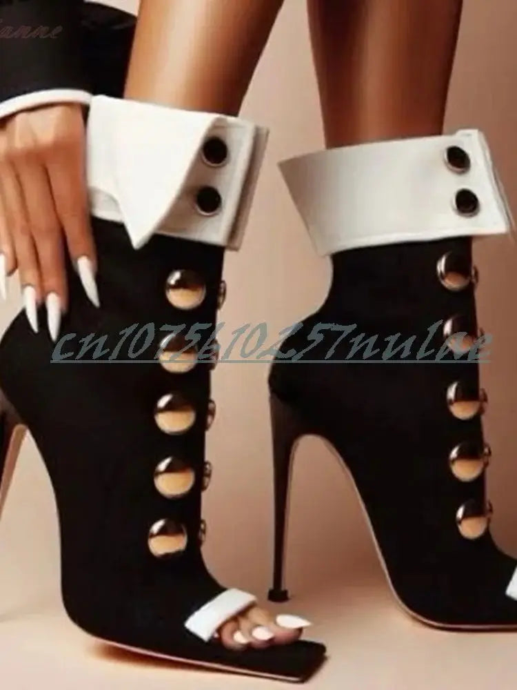 Elegant Front Buckle Decor Square Toe Pumps For Women