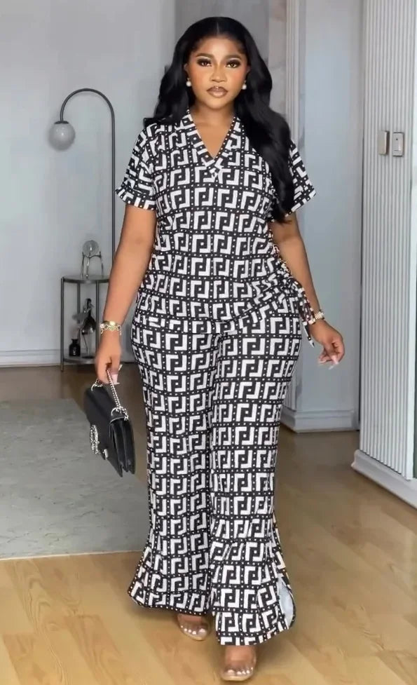Printed Summer Two-Piece Pants Set