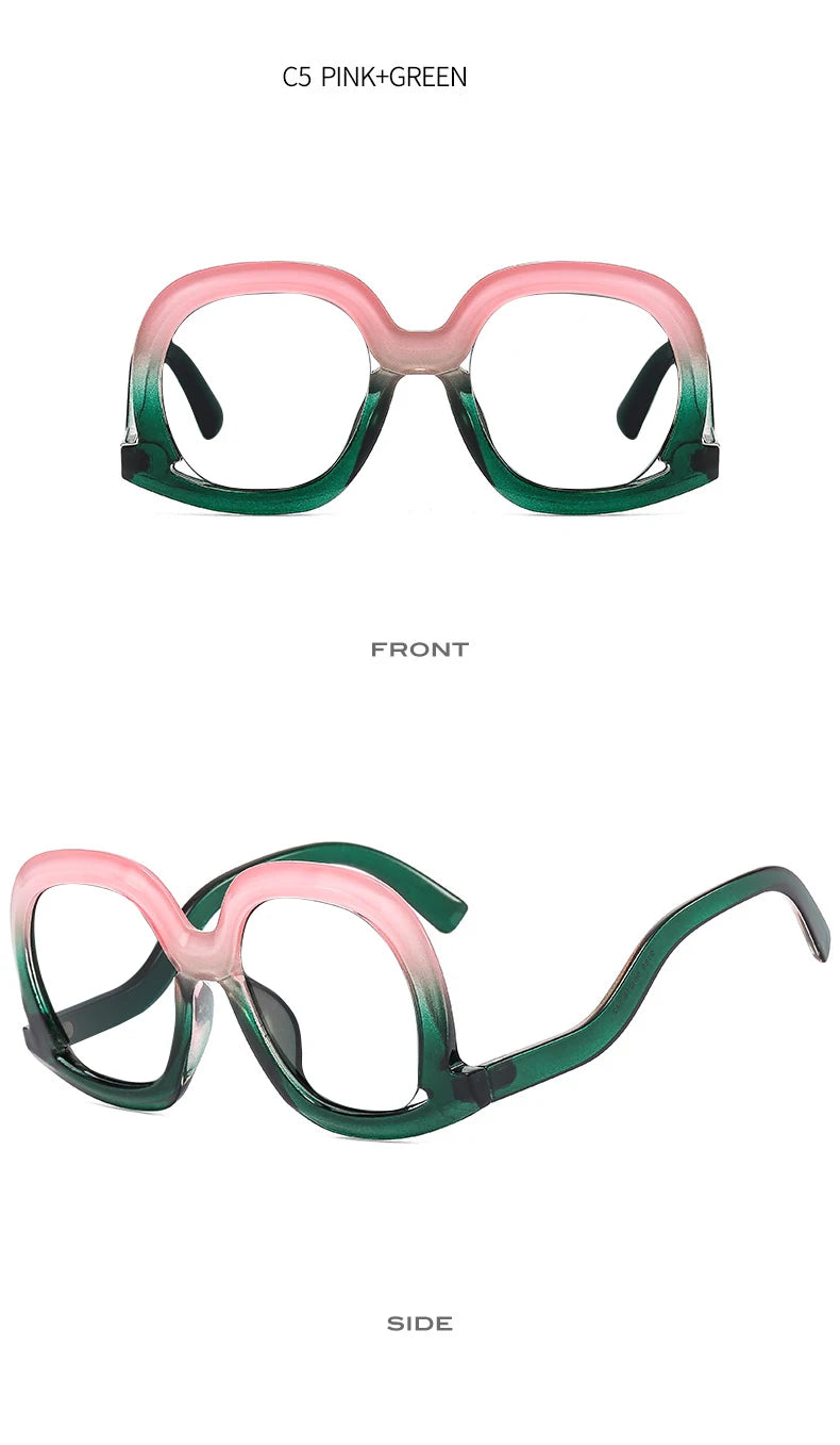 Oversized Colorful Blue Light Reading Glasses for Women