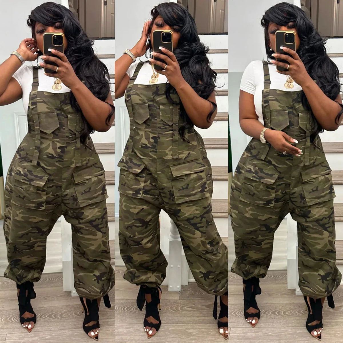 Camouflage Cargo Pocket Jumpsuit