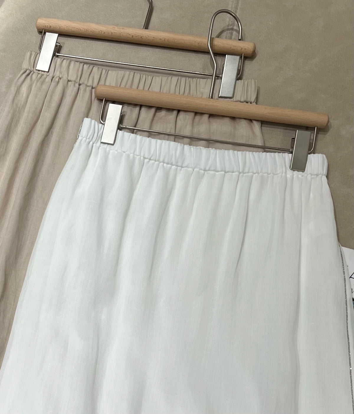 Embroidered Linen Blouse And Midi Skirt Set for Women