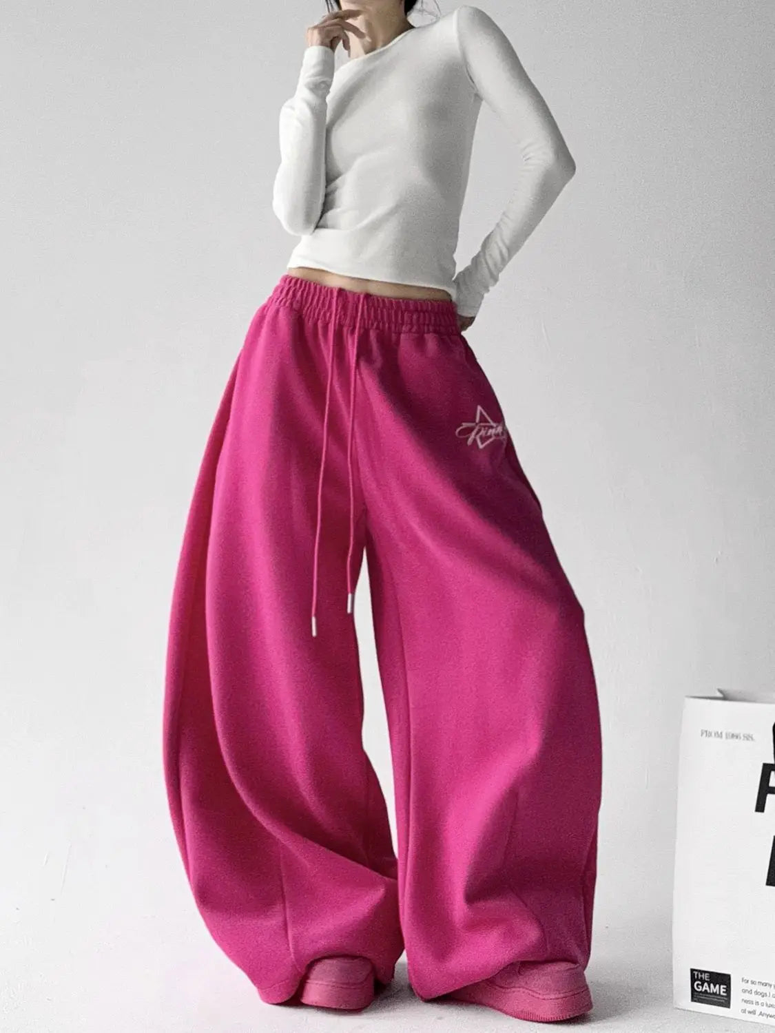 Comfortable Loose Fit Cotton Blend Sweatpants For Women