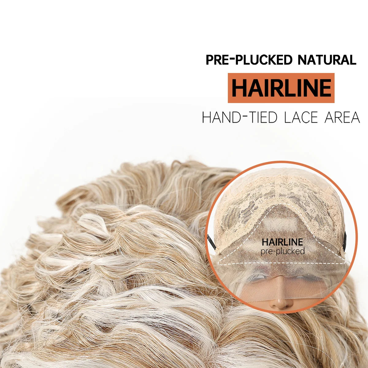 Pre Plucked Glueless Deep Curly Blonde Lace Front Wig for Women