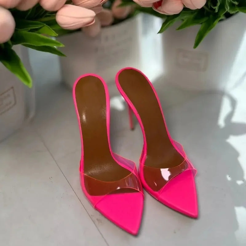Elegant Solid Color PVC Pointed Toe Pumps for Women