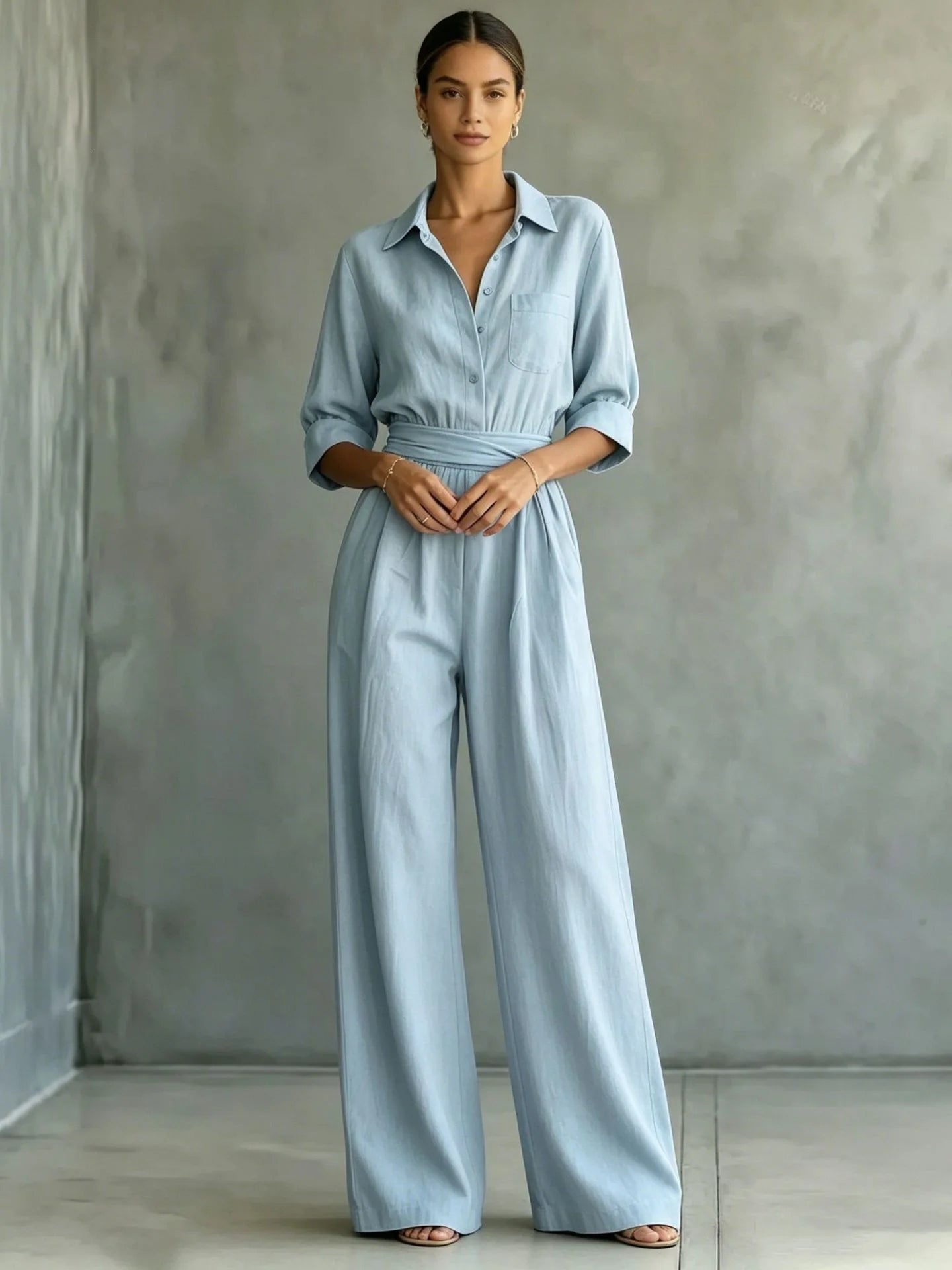 Solid Color Casual Loose Jumpsuit for Women Summer Vacation Streetwear