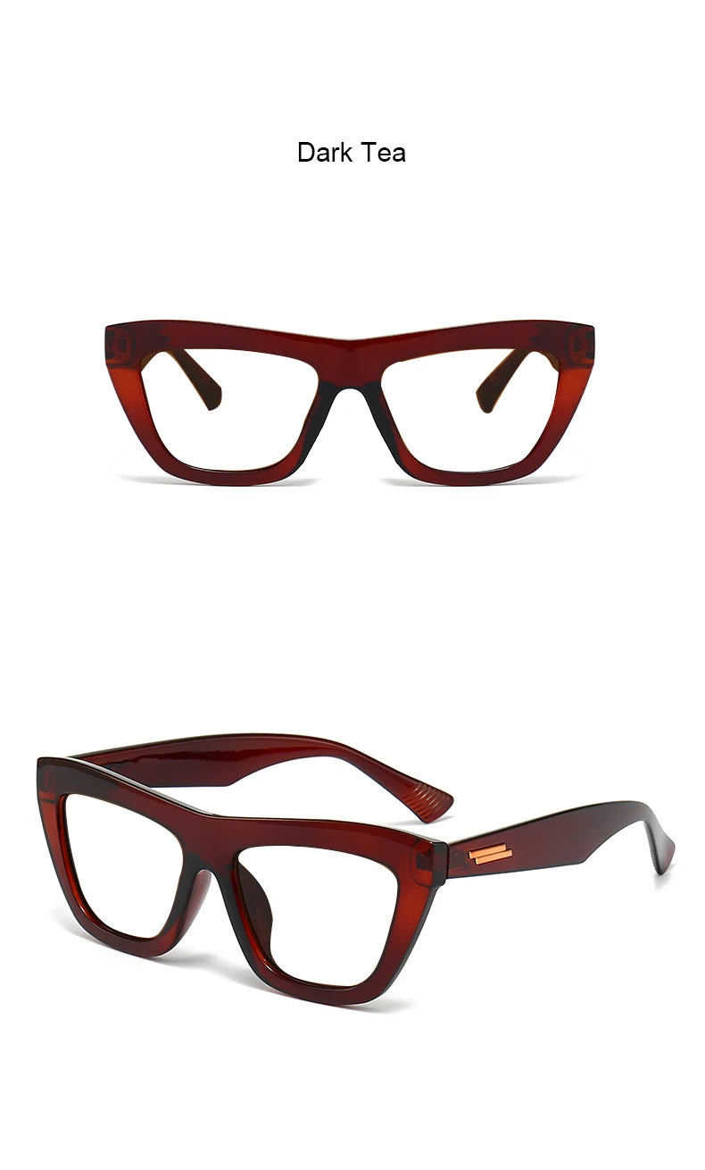 Clear Green Reading Glasses With Gold Stripe Frame for Women