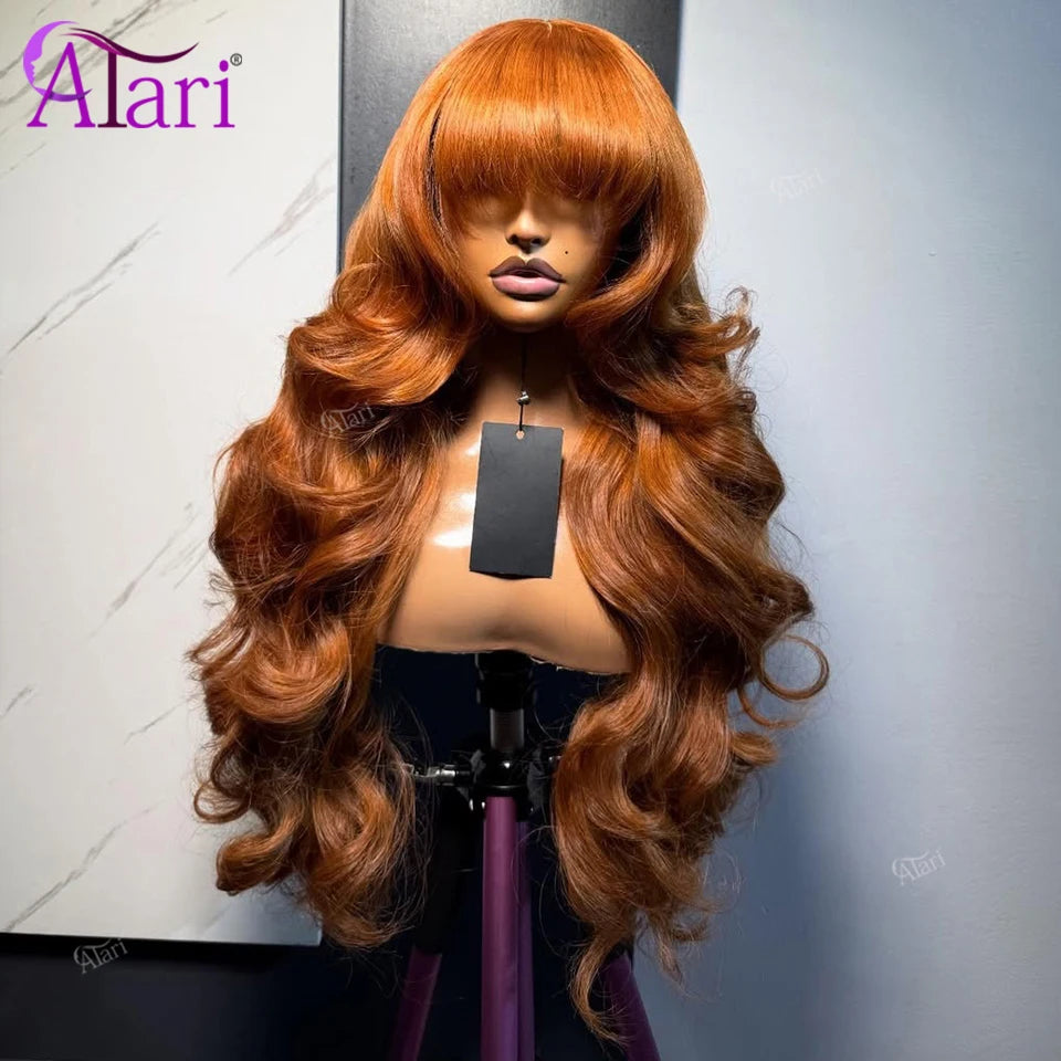 Ginger Orange Lace Front Wig With Bangs